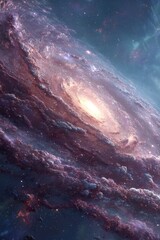 close-up of a galaxy with space for text, featuring the milky way.