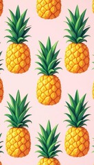Seamless pastel pattern with pineapples on a summer fruit background, background, fruit, pineapple