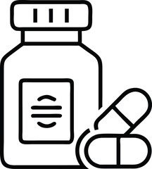 Minimalist Medicine Bottle with Pills - Vector Design