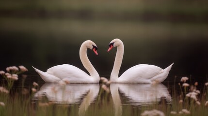 Swan couple enjoying their afternoon.