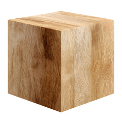 A minimalist and contemporary cube shaped side table crafted from oak wood in a Scandinavian design style perfect for adding a natural and elegant accent to any living space