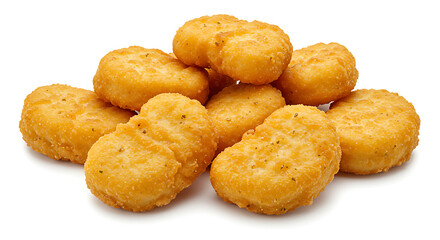 Chicken nuggets isolated on white background. American food