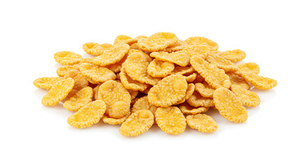 Corn Flakes isolated on white background. American food