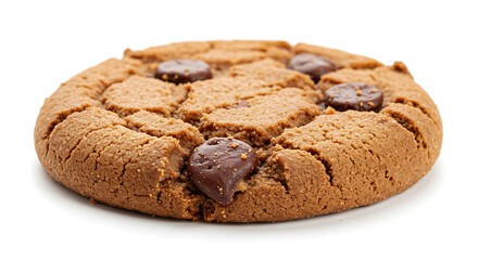 Chocolate Chip Cookie Isolated on White Background. American Food