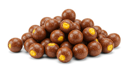 Obraz premium Chocolate Covered Malt Balls isolated on white background. American food