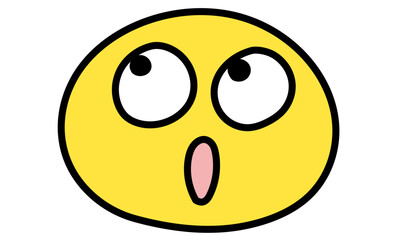 Fototapeta premium びっくりしてる顔アイコン ベクター