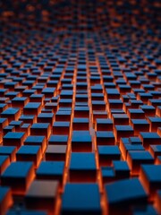 Obraz premium Blue and red cubes arranged in rows.