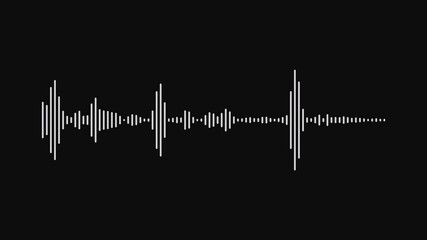 abstract audio wave visualization on black background. Sound waves meter, audio waveform looping animation, dynamic audio spectrum equalizer in 4k. wavy lines digital minimalist voice animation. - Powered by Adobe