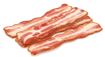 Obraz premium Bacon Slices isolated on white background. American food