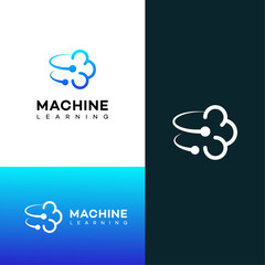 Cloud Computing Machine Learning AI Logo Design Concepts