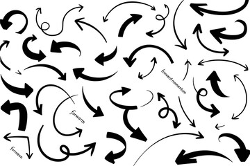 Obraz premium Hand drawn arrow collection forward momentum design elements