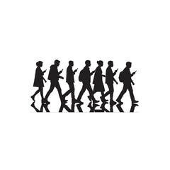 Obraz premium People Walking with Cellphones silhouette