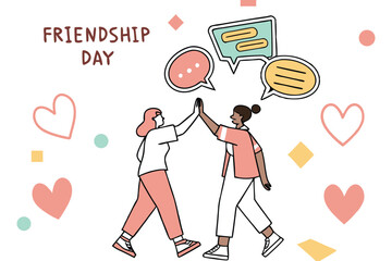 Happy Friendship Day. Modern Design Brochure, Poster, Flyer, Presentation Template Vector Illustration, Friendship day background flat design.