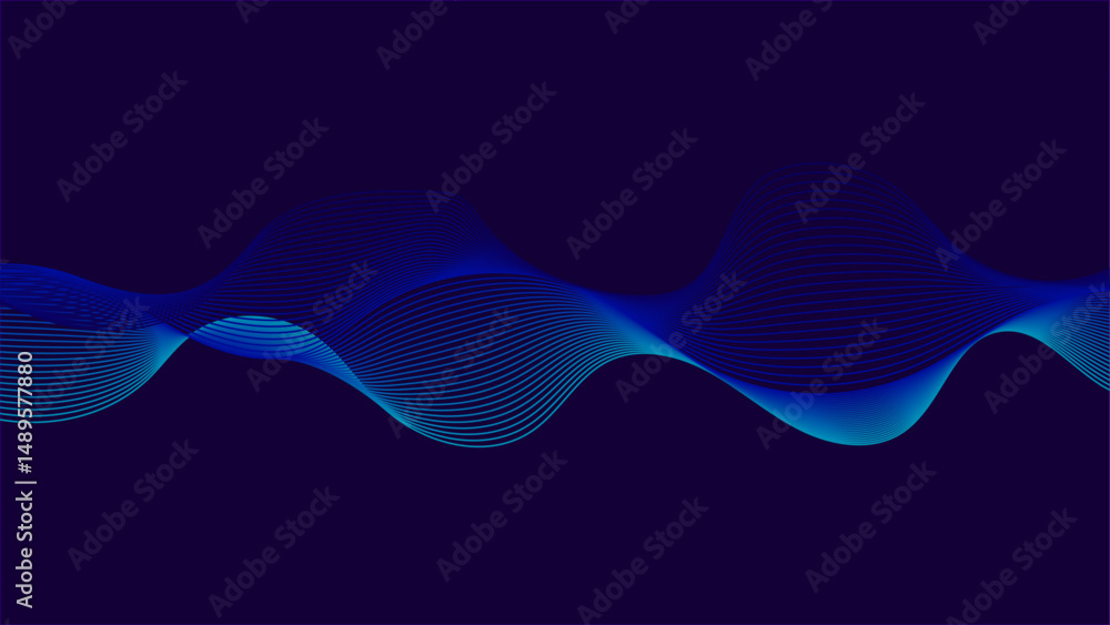 Canvas Prints abstract blue wave pattern on dark background.a simple blue wave graphic.