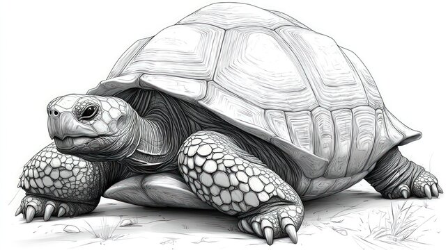 Detailed illustration of a tortoise (1)