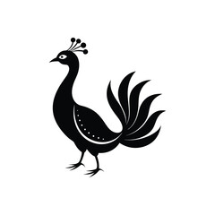 Fototapeta premium Flat and Minimal peacock icon vector illustration isolated on white background 