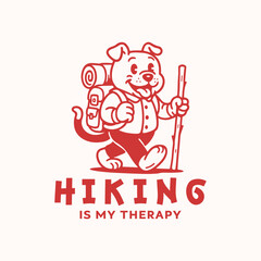 Hiking is my therapy. Dog hiking and adventure t shirt design