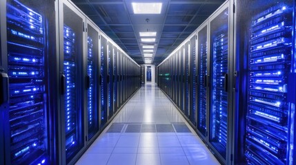 Obraz premium Server room hallway