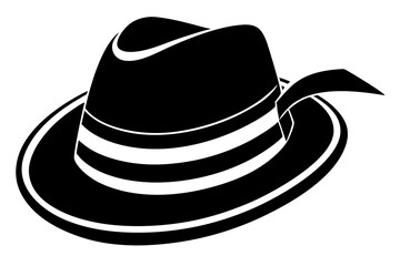 Modern Fedora Hat with Sharp Side Design Vector Art
