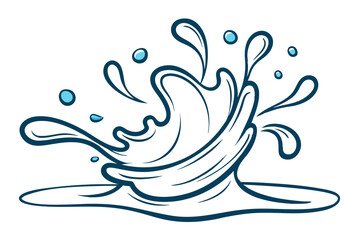 Flowing Water Splash Vector with Subtle Ripples Design
