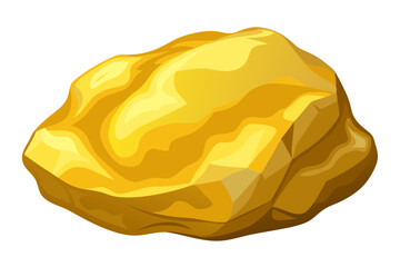Raw and Shiny Gold Nugget Vector Isolated Illustration