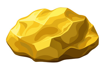 Textured Gold Nugget Vector Design on White Background