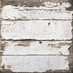 Obraz premium **Aged Wooden Surface With Peeling White Paint, Exposing Cracked Wood Underneath. Captured With Side Lighting To Enhance Chipped Edges And Grain Detail. Great For Vintage-Themed Artwork, Background Pr