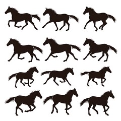Obraz premium Galloping Grace: A Silhouette Sequence