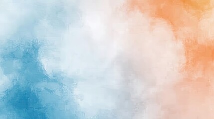 Fototapeta premium Abstract watercolor wash in cool and warm tones, blending blue and orange hues