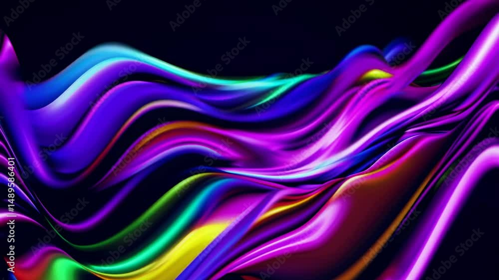 Aufkleber vivid liquid waves merging, flowing dynamically and blending into hypnotic swirling abstract pattern