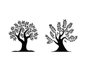 Fototapeta premium Vintage Olive Tree Silhouette Vector EPS Isolated Design