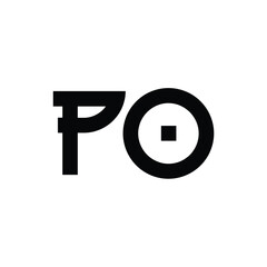 PO monogram logo design letter text name symbol monochrome logotype alphabet character simple logo