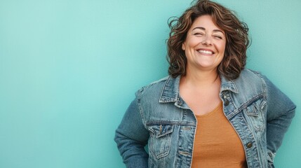 Successful Weight Loss Woman Wearing Large Jeans