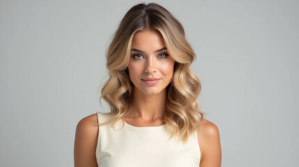 Elegant Woman with Blonde Bob and Makeup