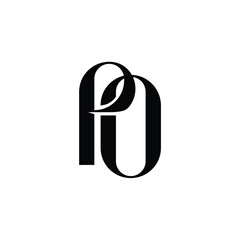 PO monogram logo design letter text name symbol monochrome logotype alphabet character simple logo