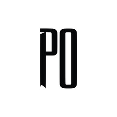 PO monogram logo design letter text name symbol monochrome logotype alphabet character simple logo