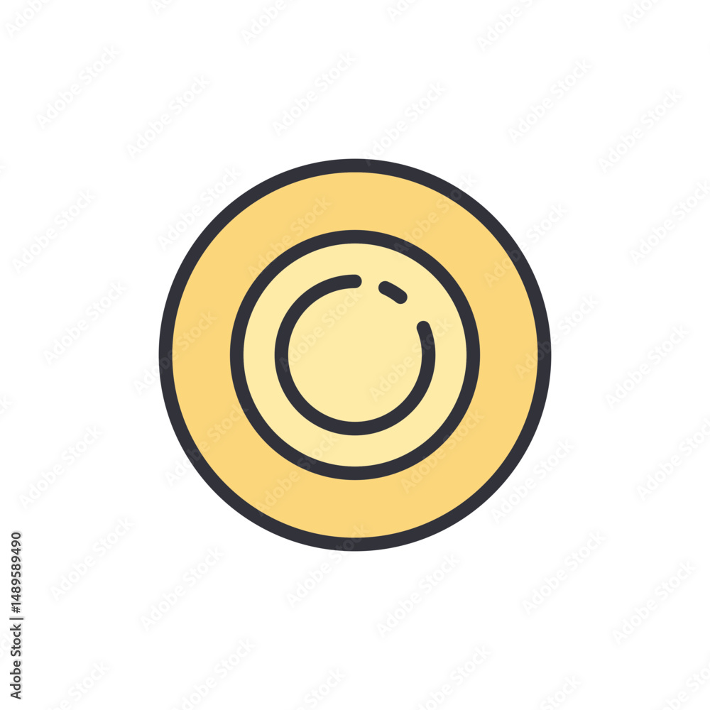 Poster simple illustration of a round shape with circles and curves