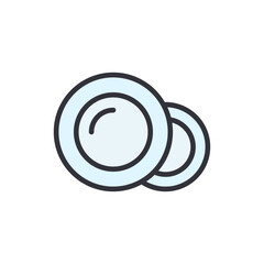 Stack Of Clean Dinnerware Depicting Household Chore And Kitchenware