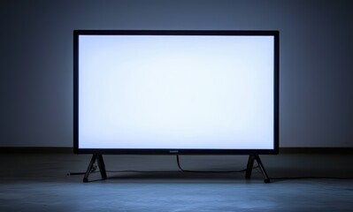 Fototapeta premium Blank Screen Displaying Empty Space in Modern Room Setting
