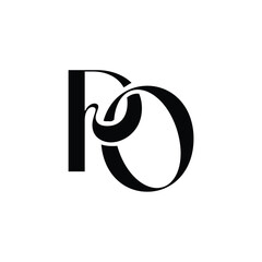 PO monogram logo design letter text name symbol monochrome logotype alphabet character simple logo