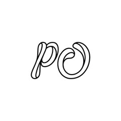 PO monogram logo design letter text name symbol monochrome logotype alphabet character simple logo