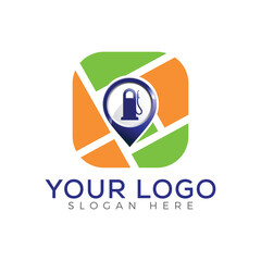Modern Fuel Gas Station Tracker App Logo Vector Design – Clean and Professional Petrol Energy Icon for Mobile and Tech Branding
