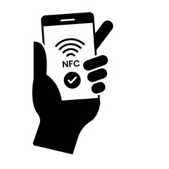 Contactless Payment Icon – NFC Technology & Digital Wallet Graphic