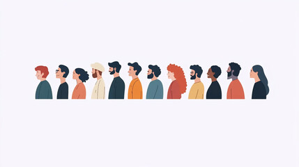 Diverse People Profile Lineup.