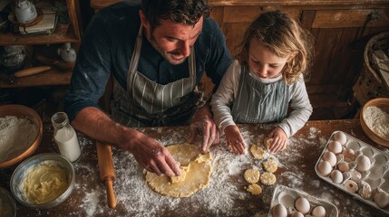 Happy father's day celebration baking with superdad at home family activity warm kitchen joyful moments thankyoudad