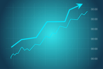 Stock market and trading, digital graph