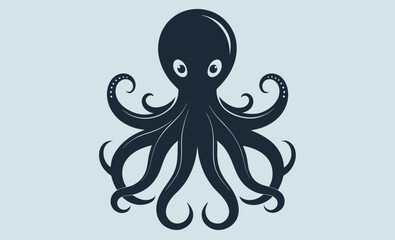 Octopus black silhouette, Octopus vector graphic, octopus black silhouette isolated vector art Illustration with white background  