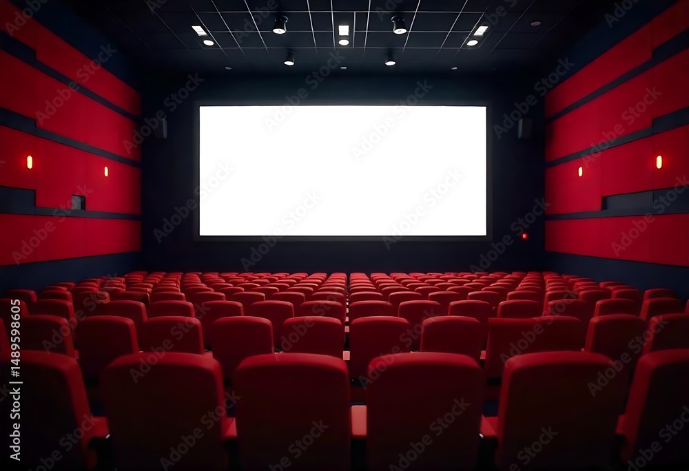 Poster generative ai presents an inviting cinema setting with a blank screen