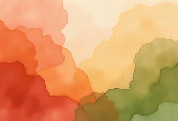 Generative AI watercolor abstract in autumnal hues flowing gracefully