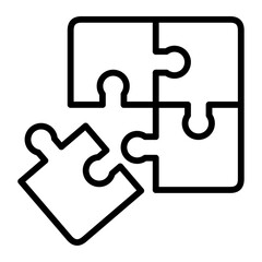 simple design of puzzle flat icon